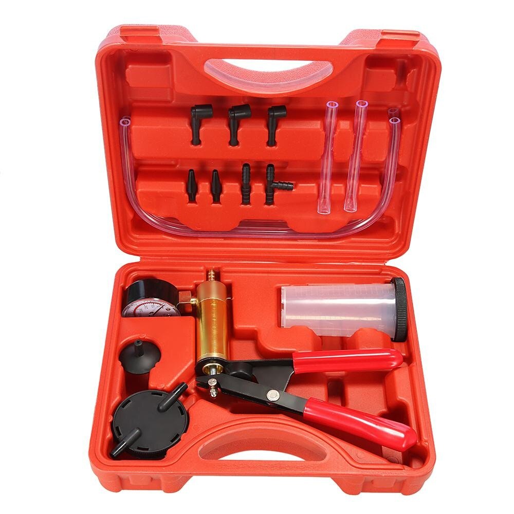 2 In 1 Vacuum Pump Brake Bleeder Kit Hand Held Vacuum Pump Test Set for Automotive Auto Detector/repair Tool with 3 Tubes
