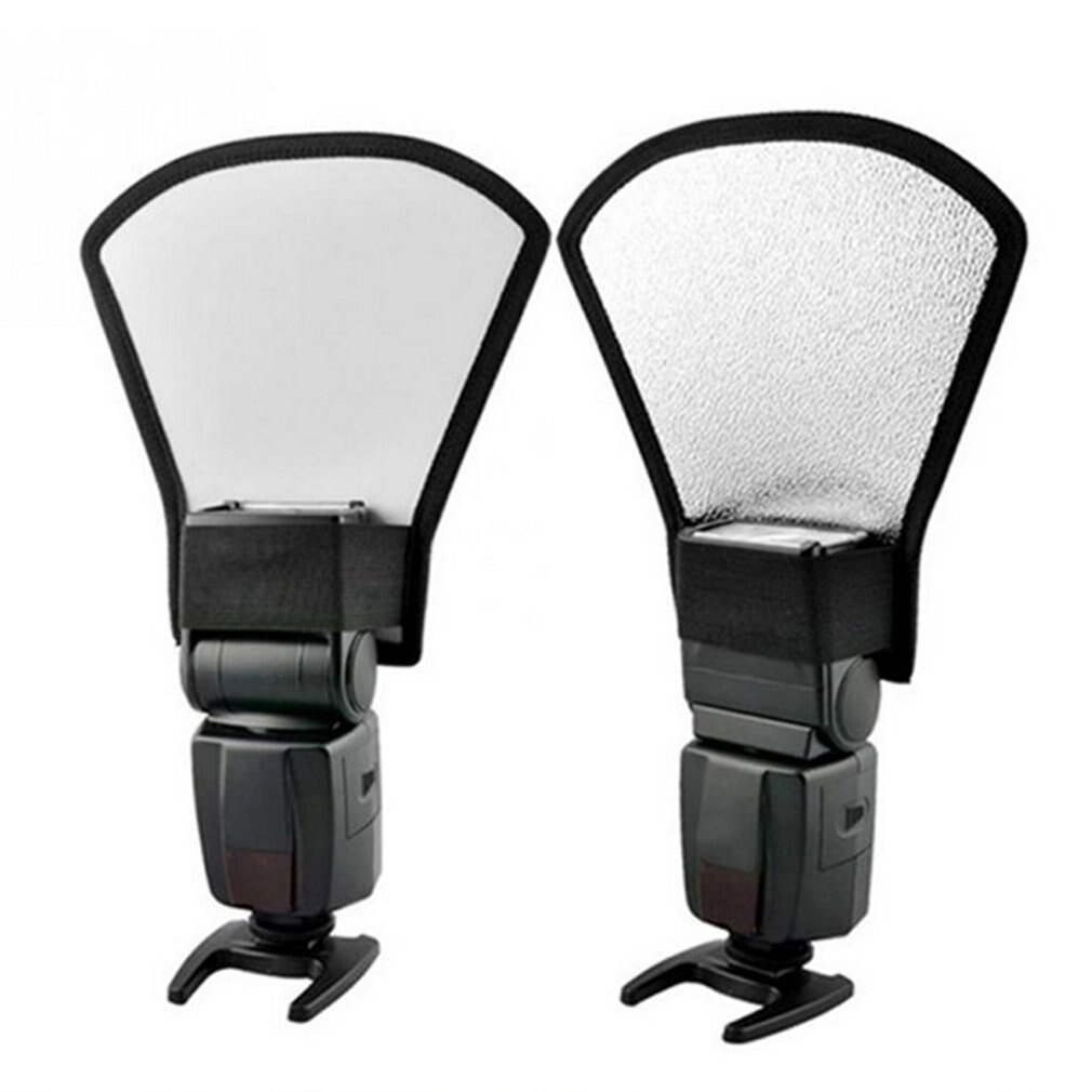 Universal dslr câmera flash speedlite difusor prata/branco refletor placa softbox luz suave para tirar fotos
