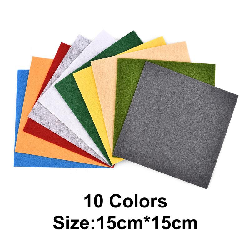 10/40 Stücke Vlies Handarbeiten Filz Stoff 10 cm Patchwork Tuch Bündel für freundlicher Scrapbooking Puppe NäHenne Handwerk DIY Quilten blatt: Licht Gelb