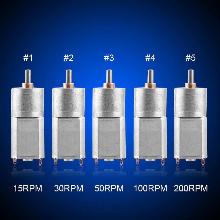 DC 12V Gear Motor High Electric Gear Reduction Motor 15~200RPM Outer Diameter 20MM Full Metal Reduction DC Gear Motors