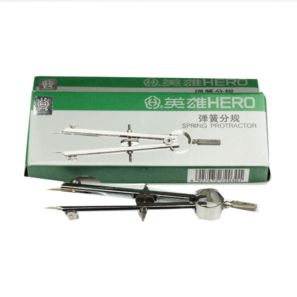 Spring Protractior Compasses Multi-function Leather Engineering Compasses Math Geometry Set with Lock Drawing Tools
