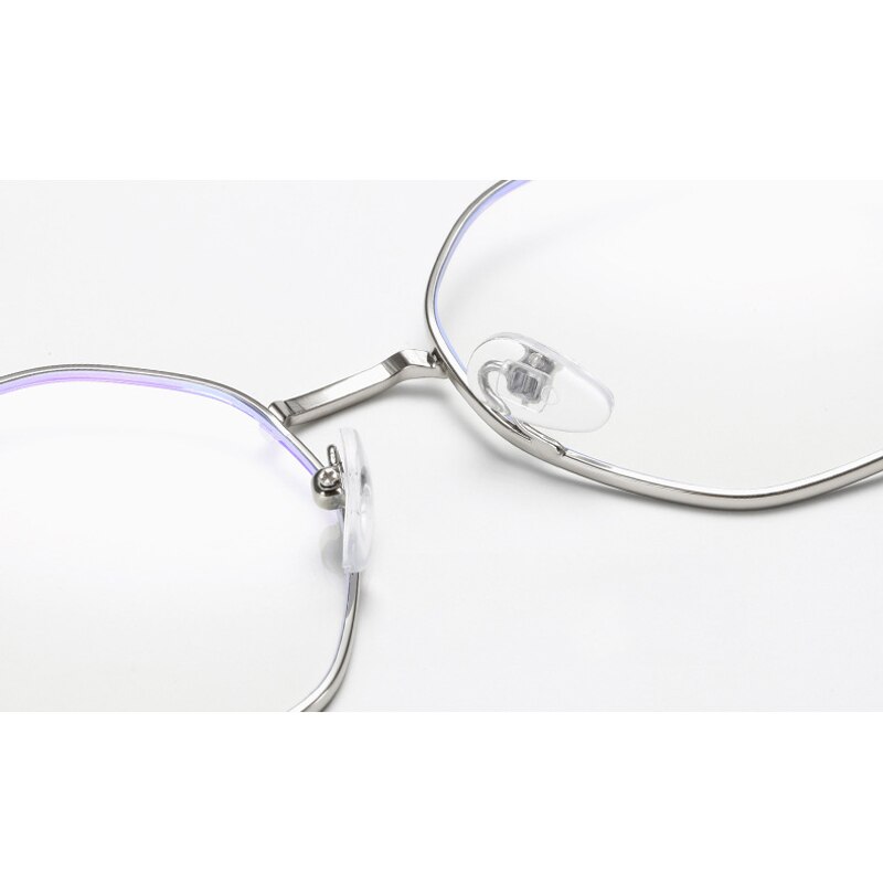 iboode Vintage Metal Irregular Polygon Frame Glasses Women Men Anti Blue Light Eyeglasses Computer Goggle Unisex Eyewear Mirror