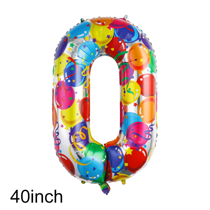 Globos de aluminio con números de Color grande de 40 pulgadas, globos digitales, decoración de de segundo cumpleaños, globo de helio para Baby Shower para niños y adultos: LASER