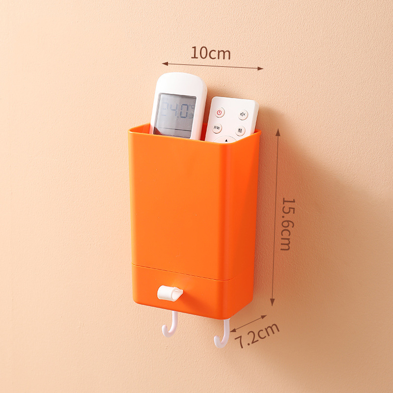 Wall Mount Bedside Organizer Storage Box Adhesive Bedside Shelf Accessories Pen Holder Stand Rack For Bedroom Bathroom Office: Orange