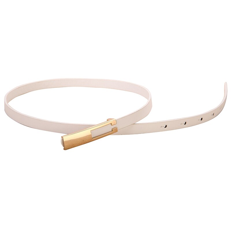 Cinturones de mujer con hebilla de Metal para vestidos de cuero de correas finas para la cintura de mujer cinturon blanco negro para mujer: white
