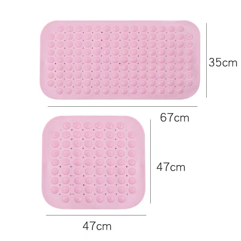 Anti-sliding shower mat 36x70cm from the corner shower mat slice of anti-slip rubber suction of antibacterial bath mats: pink