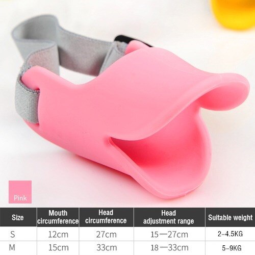 Anti-Bite Zachte Eend Siliconen Mond Cover Met Verstelbare Riem Hond Muilkorf Voor Kleine Honden Corgi Poedel Stop Barking en Kauwen: M / Roze