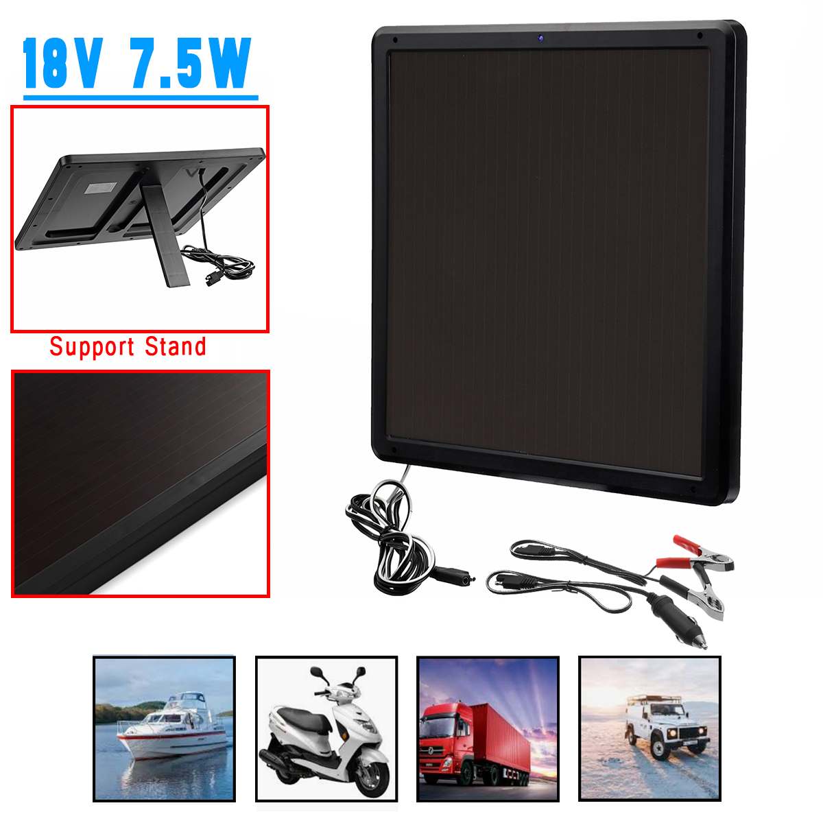 337x337x17mm 12V Solar Panel Solar Amorphous silicon Solar Panel Waterproof Car Battery Charger Solar Cells battery for Outdoor