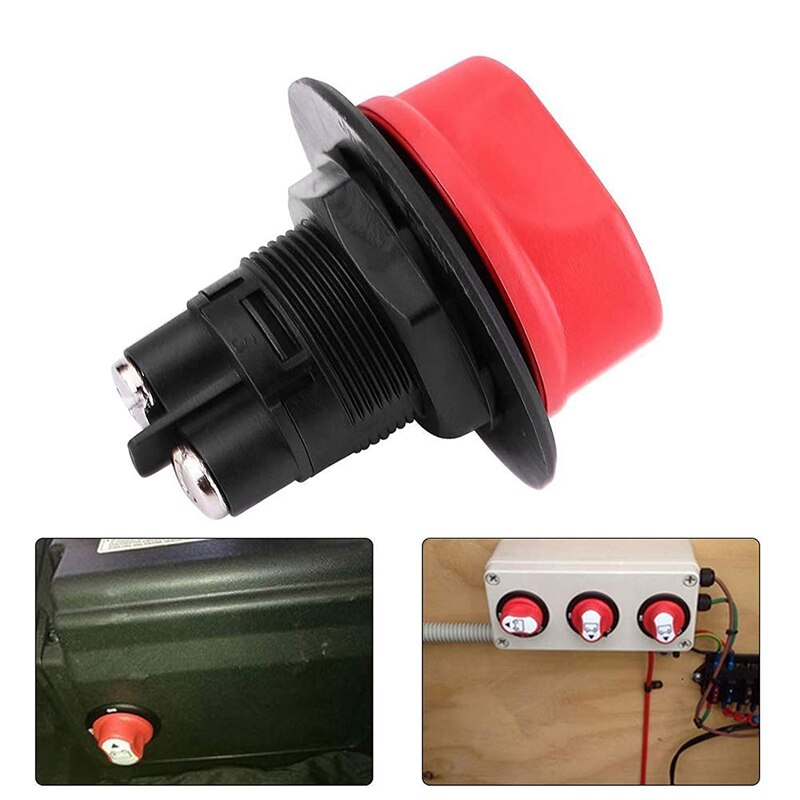Interruptor aislador de batería, interruptor de corte Maestro de desconexión de batería 100A, para barco marino RV ATV UTV, con Cable de alimentación
