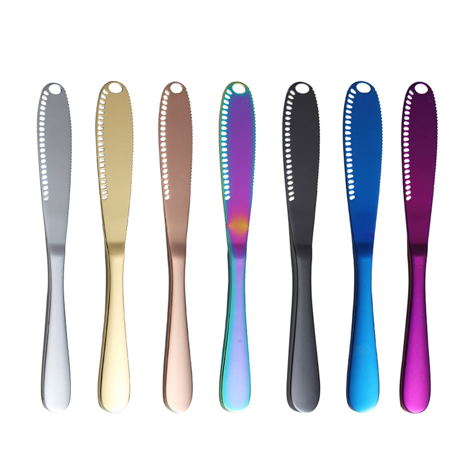 Multifunction Stainless Steel Butter Knife with Hole Cheese Dessert Knife Cutlery Tool Kitchen Toast Bread Knife Tableware