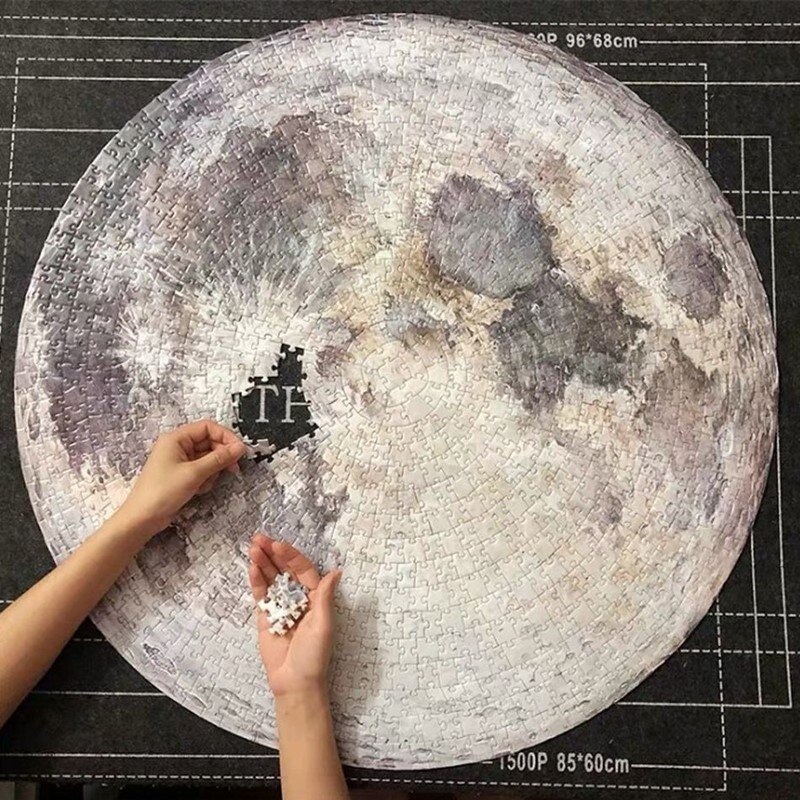 1000 Piece Jigsaw Puzzle Star Space Rainbow Round Puzzle Moon Earth Flat Puzzle Adult Kids Adult DIY Educational Children's Toy