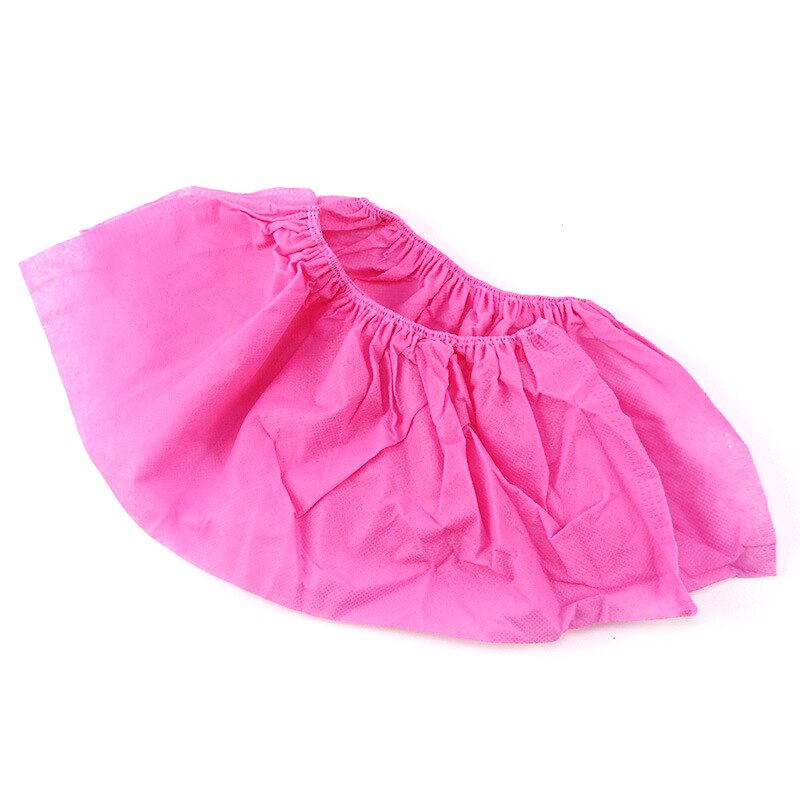 100Pcs Disposable Plastic Anti Slip Boot Safety Shoe Cover Cleaning PVC Plastic Over Shoes Shoe Boot Covers Carpet Protectors: pink