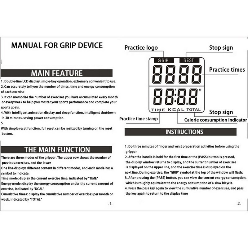 Dynamomètre à main poignée puissance Force mètre main Force puissance 121lb / 55kg