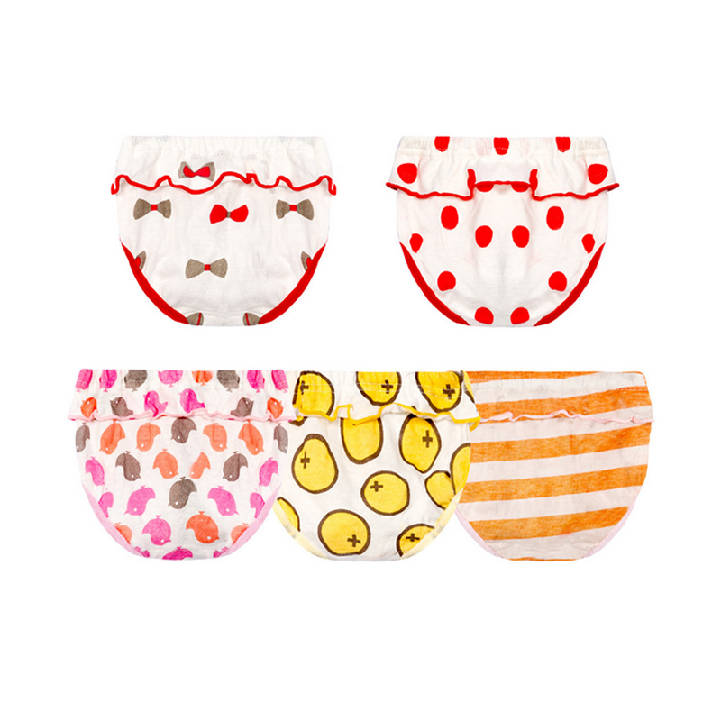 5pcs/lot Baby Breathable Underwears Infant print Panties Newborn Underpants Baby Panties Cute Briefs for Girls Under Pant