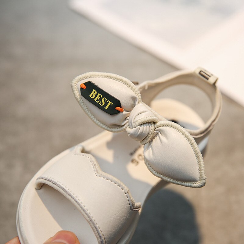 style Summer Girl Sandal beach Children Sandal bowknot princess sandal Kids Shoes white black pink Skidproof
