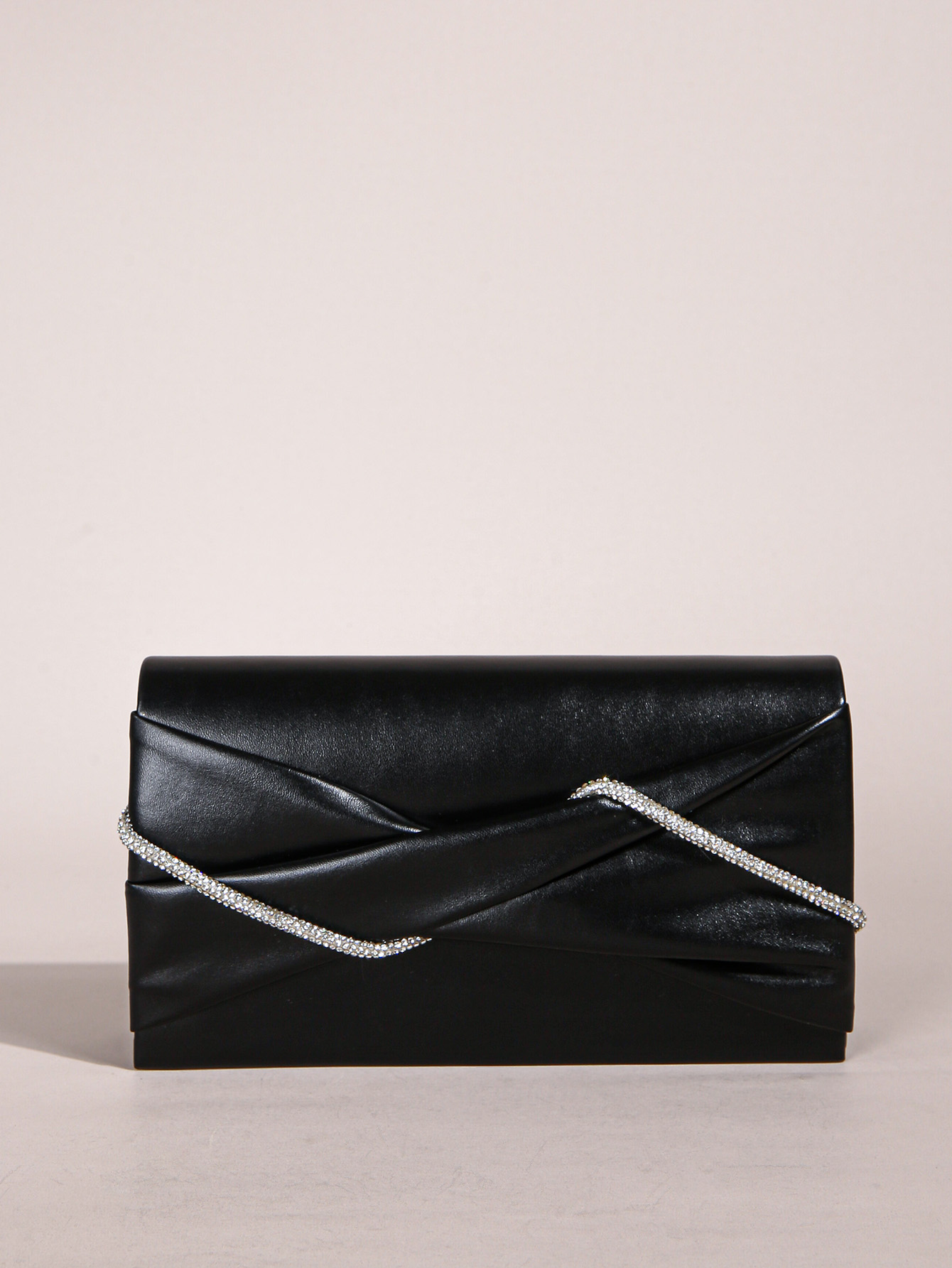 Bolso de mano fruncido con cuerda de cristal brillante para mujer, bolso de mano de noche, monedero de sobre brillante para niña de , Wom