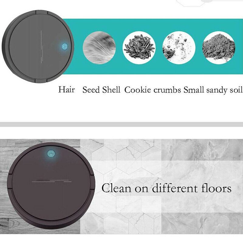 USB Rechargeable Smart Vacuum Cleaner Low Nosie Floor Sweeper Auto Cleaner FPing