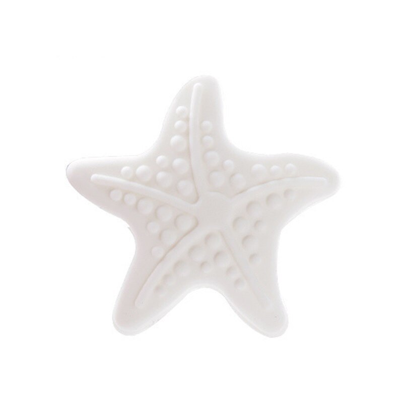 1Pcs Mooie Beschermende Leuke Zeester Lichtgevende Siliconen Deurklink Crash Pad Rubber Kinderen Kids Anti Collision Stop Stok: White
