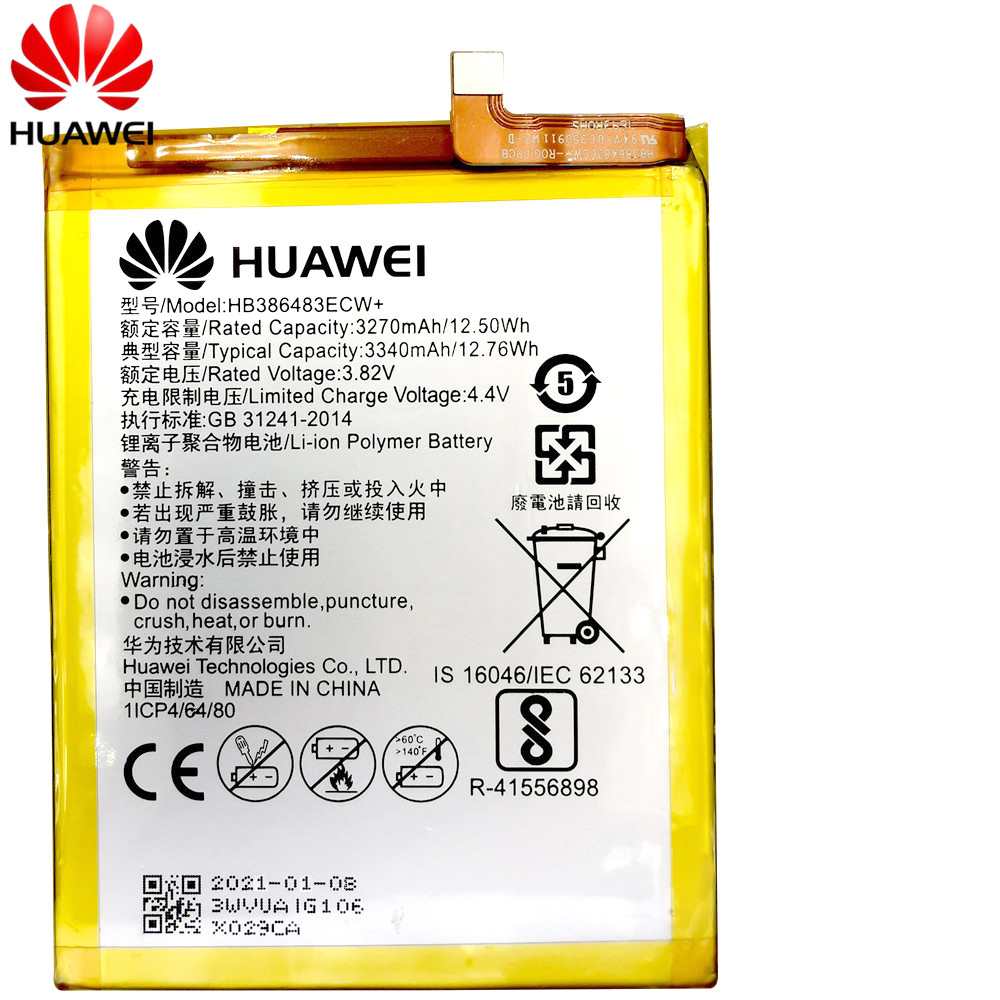 HuaWei 100% Original Battery HB386483ECW For Huawei Honor 6X G9 plus Maimang 5 3340mAh Replacement Phone Batteria Akku Fast Ship