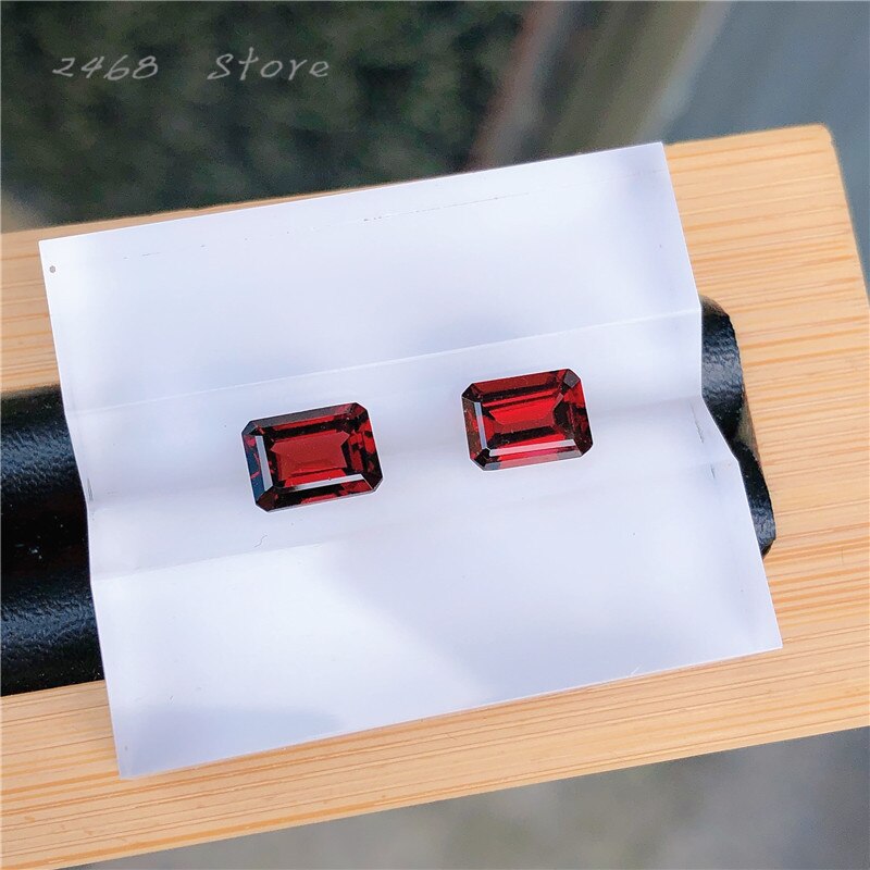 2 Natuurlijke Granaat Losse Stenen, Gem Maat 6*8*4Mm, Gem Gewicht 4 Karaat, , Hoge Helderheid