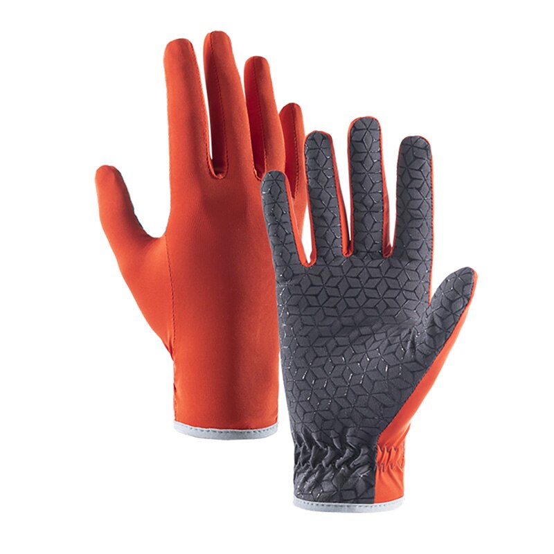 Naturehike Outdoor Touch Screen Non-Slip Breathable Full Finger Gloves Rock Climbing Hiking Camholic Sunscreen Anti-UV Car Glove: Orange / XL