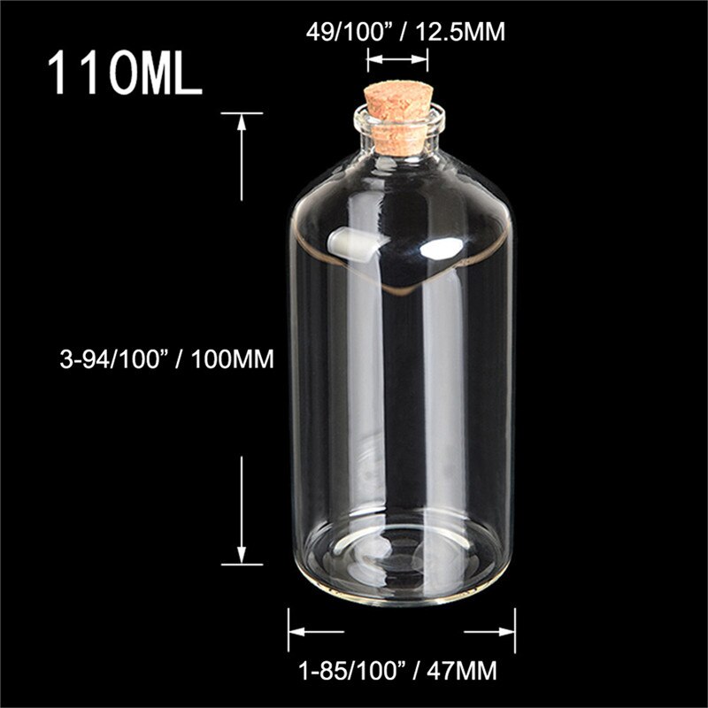 24PC Mini transparent Glas Kork Flaschen Handwerk Fläschchen Klar Glas Leere wünschen Flaschen 4ml 10ml 100ml Gläser Container Diy Fläschchen