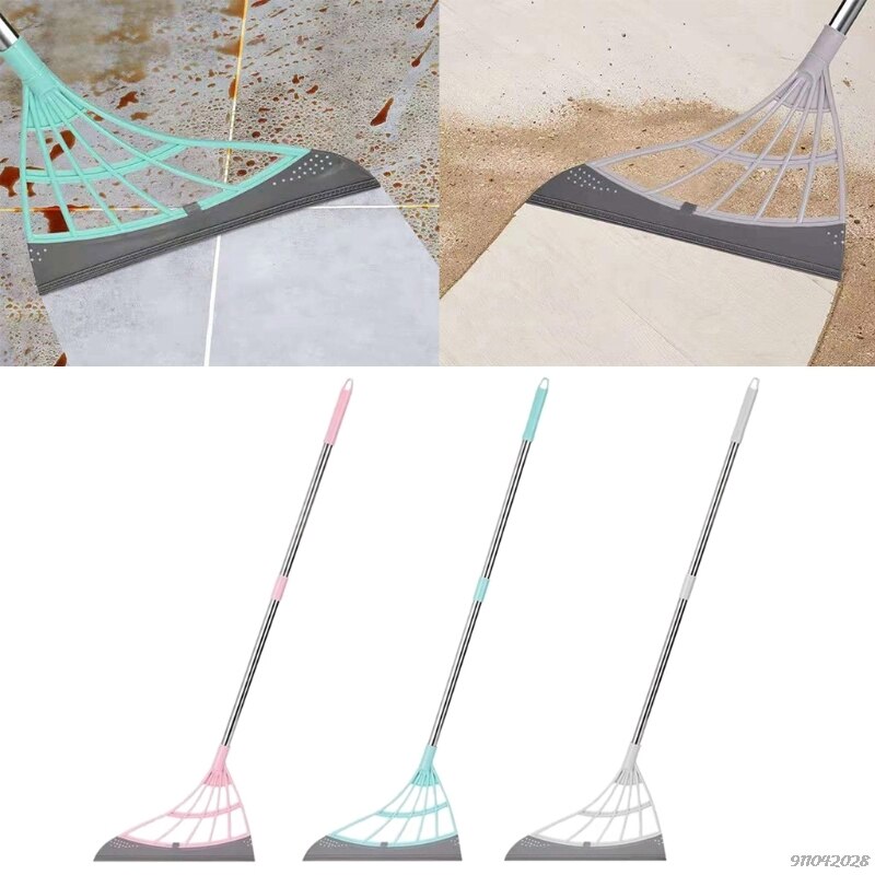 Removable Dual-use Super Sweeper Broom for Living Room Kitchen Bathroom Hangable Handle Easy to Clean au23