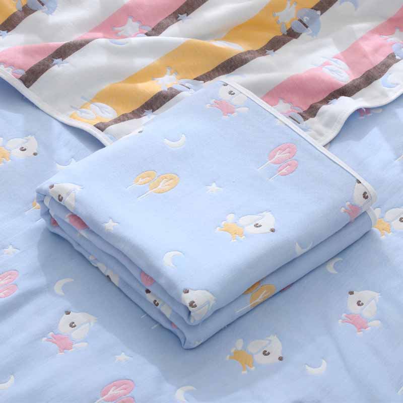 Gasa suave, hidroscopicidad rápida, toallas para bebés, manta para dormir para recién nacidos, colcha, manta para recién nacidos: sky blue blue