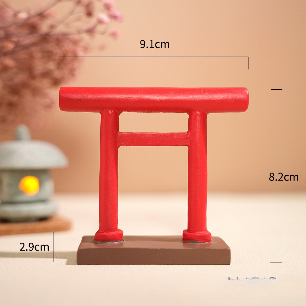 Puerta Torii en miniatura, templo japonés Shinto, jardín, Mini adorno arquitectónico asiático para casa, decoración de pecera, decoración china: Verde militar