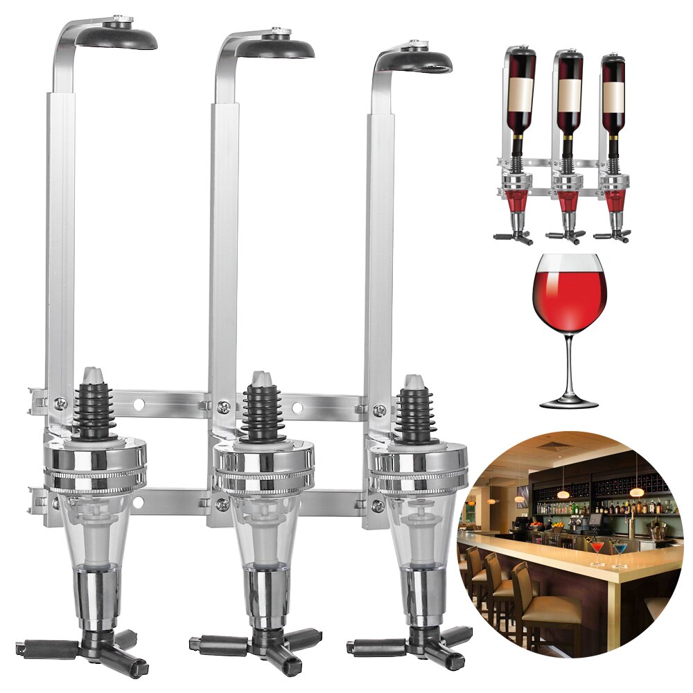 Bar Tools Drinks Wall Mounted 4 Station Liquor Wine Dispenser Pourer Alcohol Bottle Holder Dispenser Beverage Pourer