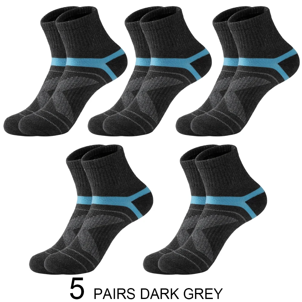 Chaussettes de dehors Noires pour Homme, Décontractées, de , Respirantes, pour Automne et Hiver, Lot de 3/5/10/20 Paires: Gris foncé