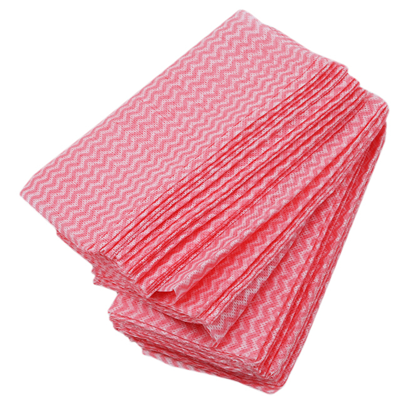 80Pcs/pack Washing Dish Towel Environmental Disposable Magic Kitchen Cleaning Cloth Tool Non-stick Towel Bag Oil Wiping Rags: Pink
