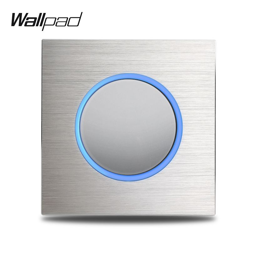 Interruttore per applique da parete in alluminio marrone con pulsante portato rotondo 1 2 3 4 banda passa attraverso l'interruttore incrociato pannello spazzolato Wallpad serie L6: 4XL / bianca