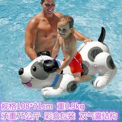 Cartoon Swim Floats Rafts Bed Air Mattress Floating Row Inflatable Pool Buoy Summer Swimming Water Boat Floating Row Kickboard: Dog