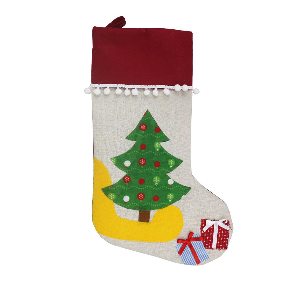 Jaar Kerst Kous Sack Xmas Candy Bag Opknoping Hanger Voor Xmas Tree Decoraties: Christmas tree