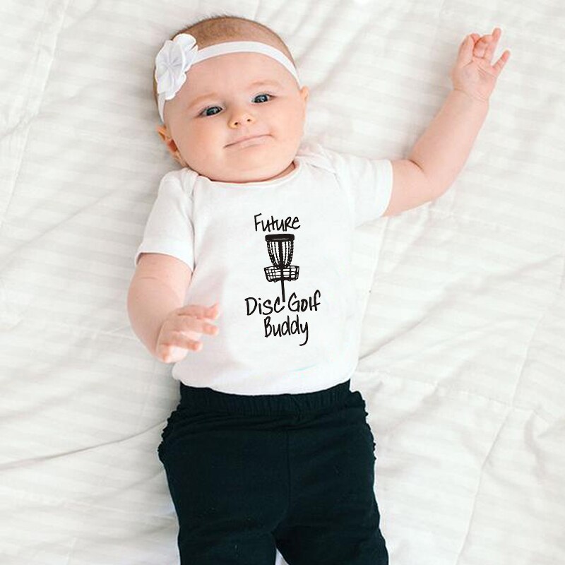 Witte Baby Bodysuit Onesie Toekomst Disc Golf Buddy Letters Print Meisjes Jongens Zomer Kleding Katoen Outfits