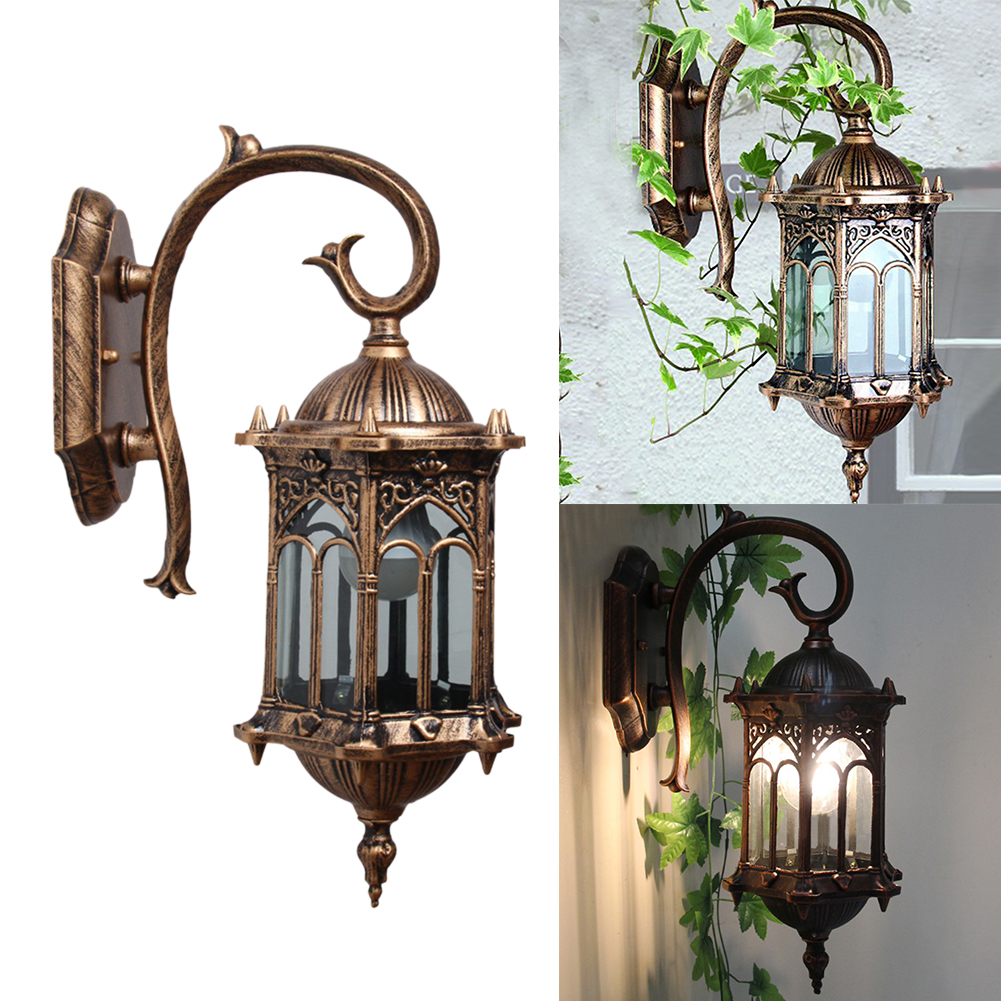 Pathway Villa Outdoor Tuin Loft Park Balkons Home Decoratie Yard Brons Antieke Wandlamp Buitenkant Armatuur Lantaarn Sconces