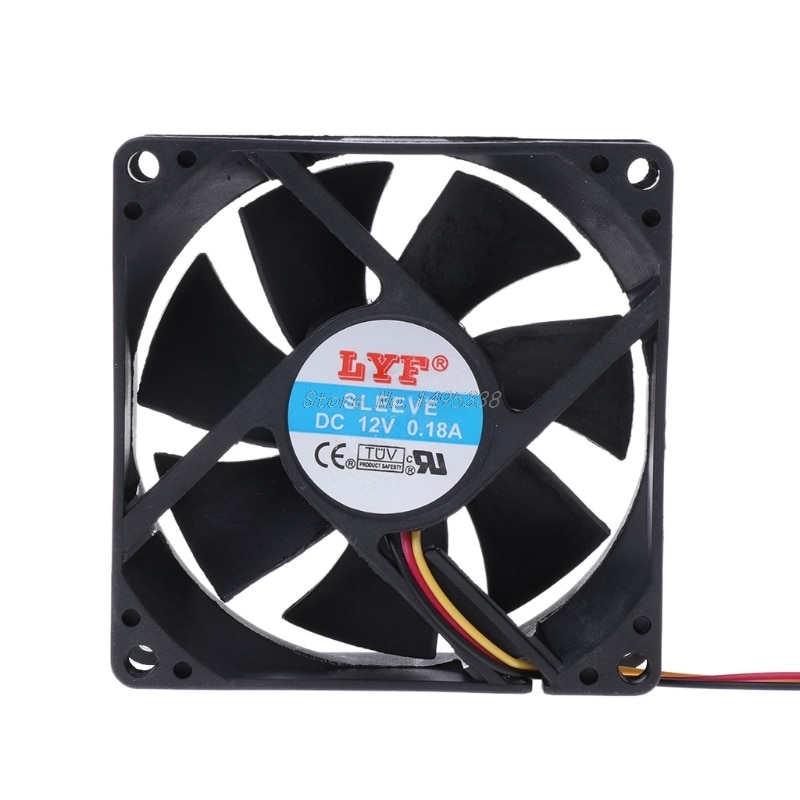 Cpu pc fan cooler heatsink exhaust 3 pin 80mm x 25mm