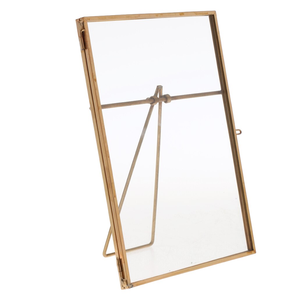 Metal &amp; Glass Freestanding Photo Picture Frame Portrait Holder