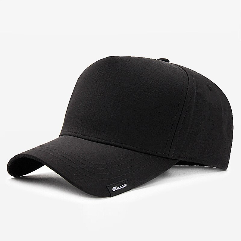 Man Hard Top Large Sport Cap Male Oversize Cotton Sun Hat Adult Plus Size Polyester Dry Quickly Baseball Caps 56-60cm 60-65cm: Polyester Dry Black / 60-65cm