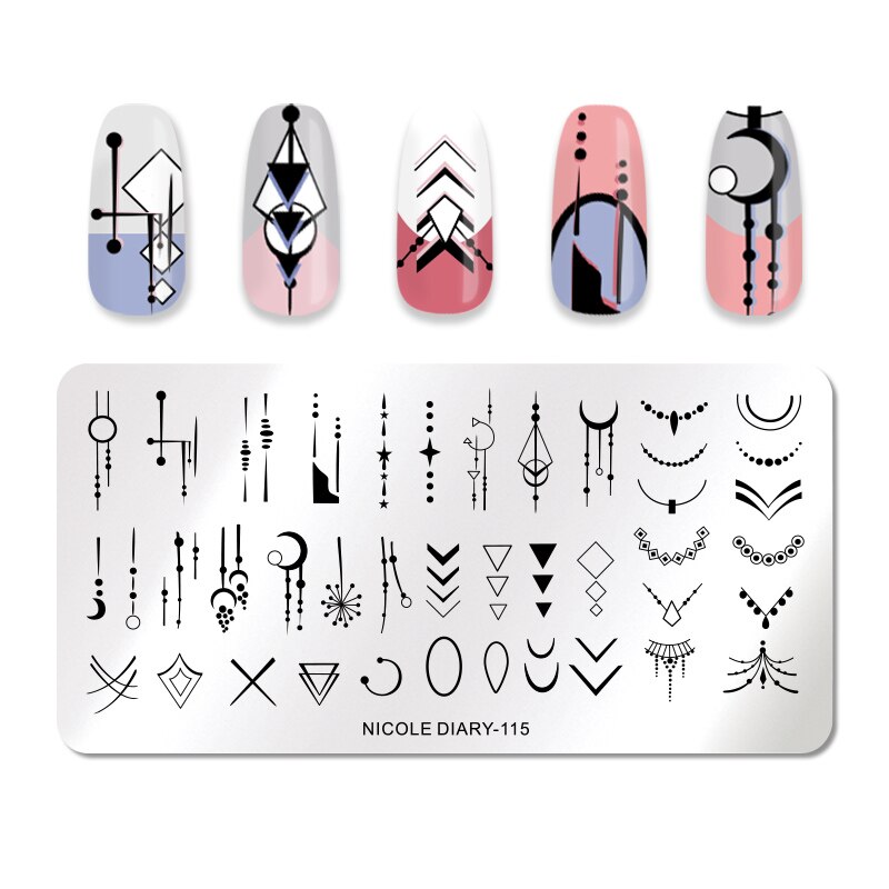 NICOLE DAGBOEK Halloween Serie Nail Stempelen Platen Rose Bloemen Nail Art DIY Nail Image Plate Printing Stencil Accessoires Tool: ND-115