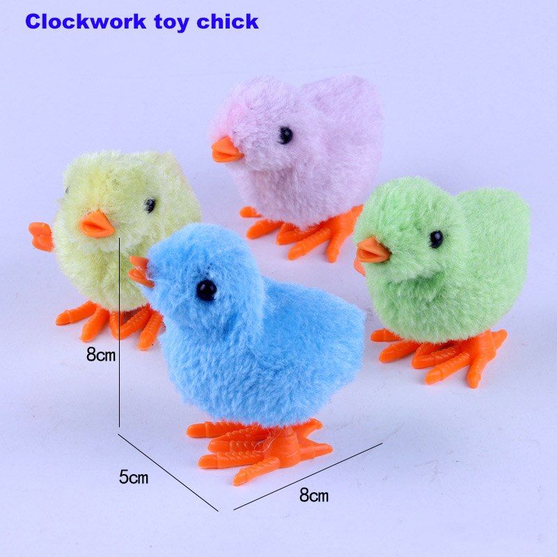 Huilong Clockwork Pluche Kuikens Kinderen Kronkelende Speelgoed Clockwork Jumping Chick Klassieke Nostalgische Kleine Speelgoed Simulatie Chick