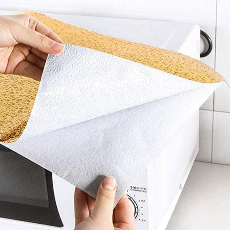 Gold Herde Küche Öl nachweisen Aufkleber Hohe Temperatur Zauberstab Selbst-Klebstoff Aluminium Aufkleber Schrank Beständig Haube Aufkleber Fo O4X8