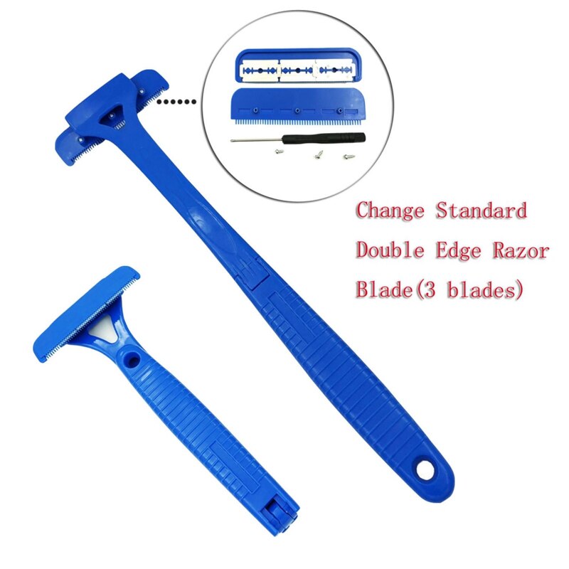 Men's Blue Shaver Foldable Plastic Back Hair Razor Pain-Free Back Body Hair Shaver With 5 Blades R1