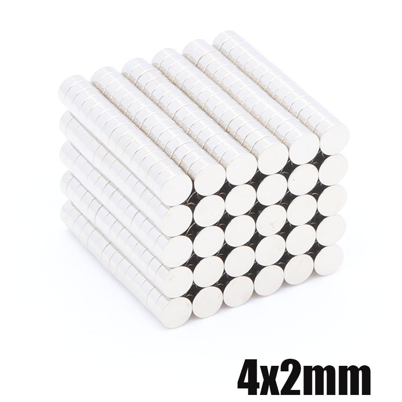 500Pcs 4x2 mm Neodymium Magnet N35 Small Round Mini Super Strong Super Powerful Magnetic Magnets Disc For Craft 4 x 2 mm
