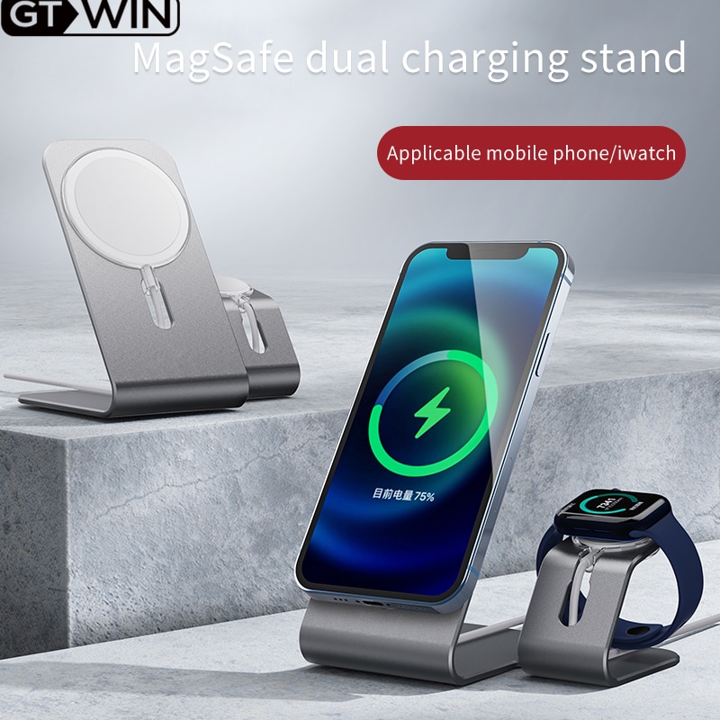 Gtwin 15W Charger Stand Voor Iphone 12 Mini Pro Max Magsafing Draadloze Laders Bracket Desk Charging Base Dock Houder