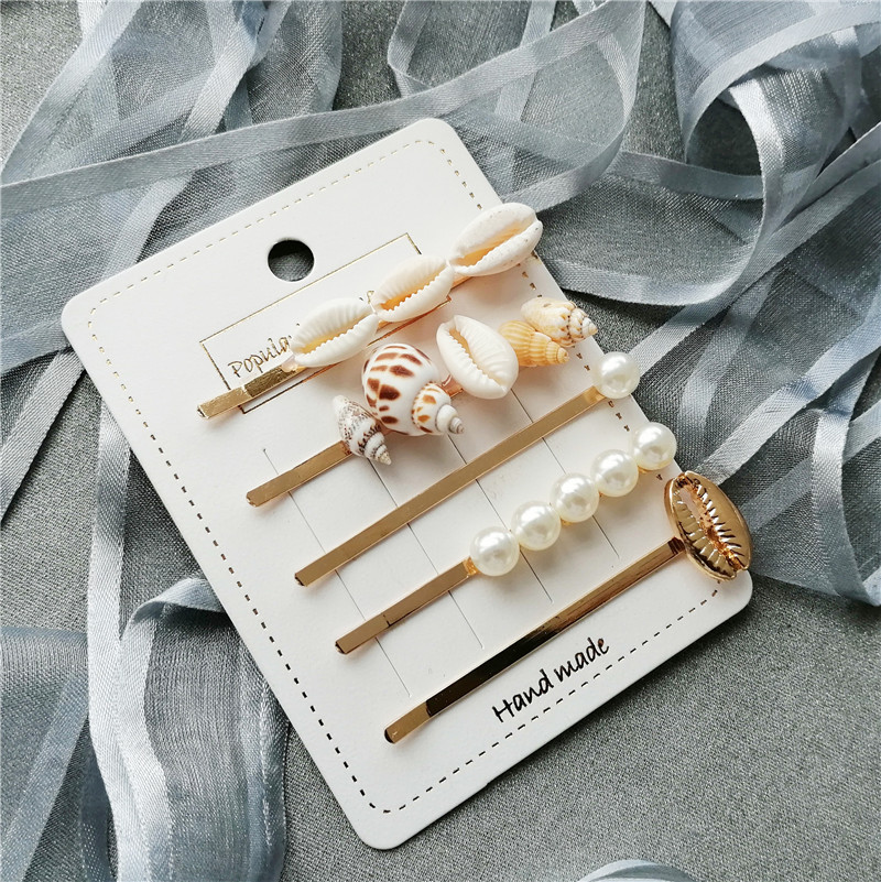 Boheemse echte schelpen, kauri schelp haarspelden, parel haarspeldjes voor vrouwen, meisjes, schelp haaraccessoires voor bruiloften