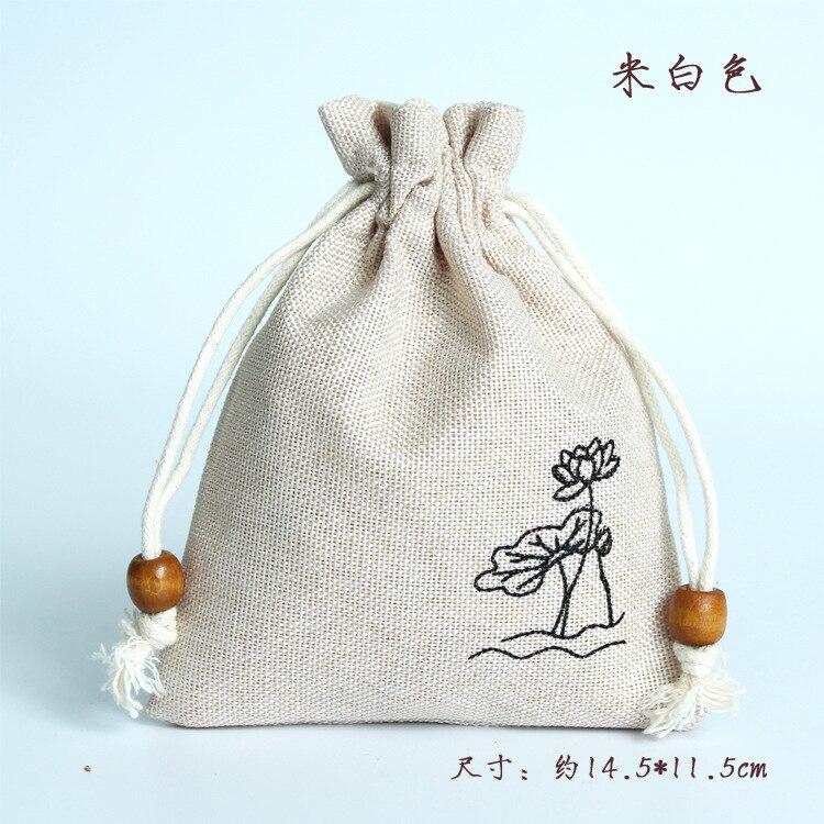 Sac de rangement en toile de Jute de Style chinois, sac , pochette à cordon, emballage de bijoux, bonbons, thé, divers sacs, organisateur de voyage: 11