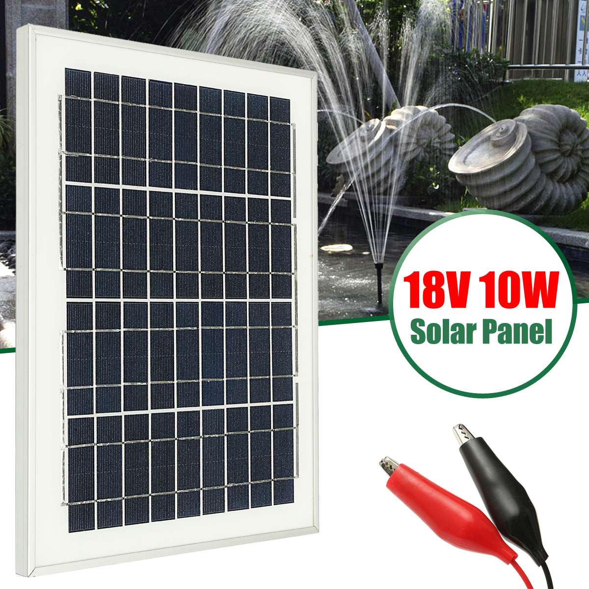 18V Solar-Powered Panel 10W 1550 L/H Water Pump Garden Pool Pond Submersible Aquarium Fountain Standing Water Pump Kit Garden