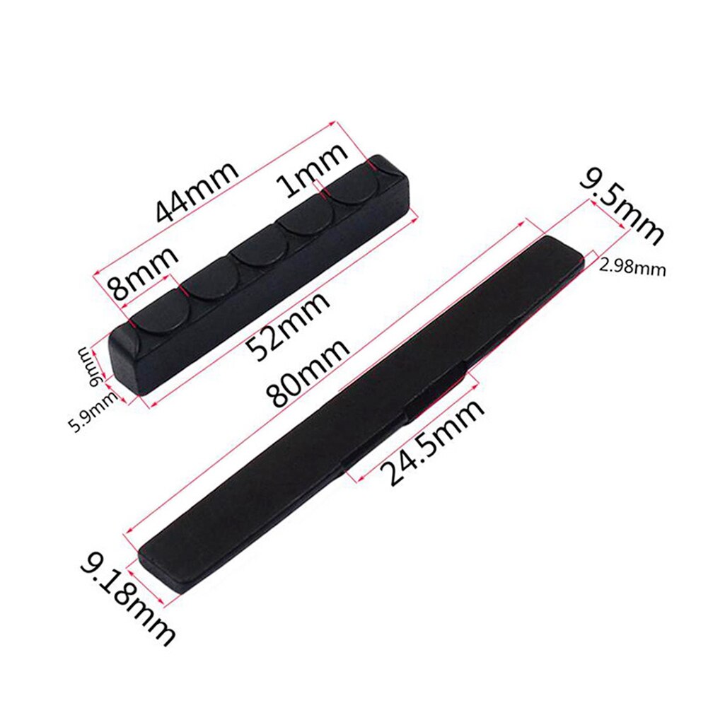 1 Stuk Zwart Ebbenhout Brug Zadels En Noten Voor 4 Snaren Gitaar Vervanging Real Ingelaste Bone Moer Voor Klassieke Folk gitaar